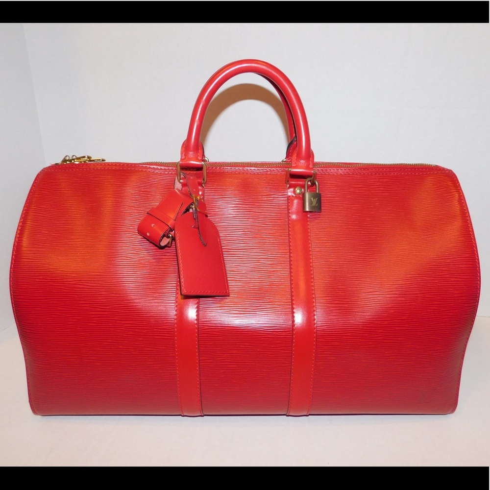 Louis Vuitton Red Epi Keepall 45
